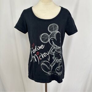 Disneyā Store Mickey Mouse J'adore Mickey Tshirt Womens Large Scoop Neck